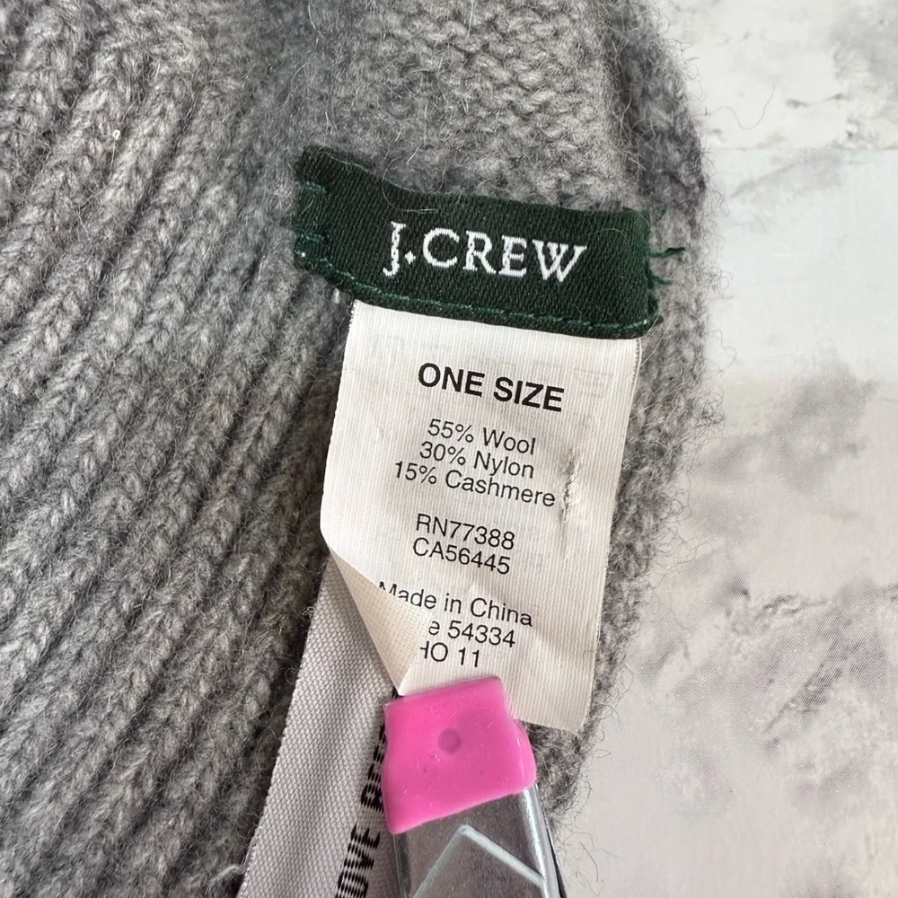JCrew  Gray wool/cashmere blend is Leopard Print Scarf